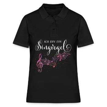 Sängerin Sänger Chor Acapella Singen - Frauen Polo Shirt - Schwarz - Vorne - Ailine (174cm)
