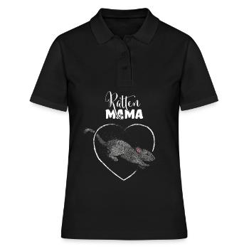 Rattenmama Ratte Ratten Rattenliebhaber - Frauen Polo Shirt - Schwarz - Vorne - Ailine (174cm)