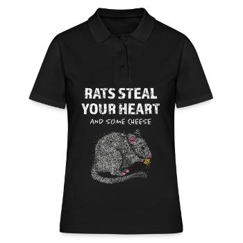 Rats Rats Propriétaire de rats Amoureux des rats - Polo Femme - noir - Devant - Ailine (174cm)