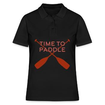 Il est temps de pagayer canoë cadeau de canoë en eau vive - Polo Femme - noir - Devant - Ailine (174cm)