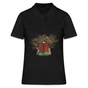 Bücher Literatur Buch Lesen Buchliebhaber Roman - Frauen Polo Shirt - Schwarz - Vorne - Ailine (174cm)