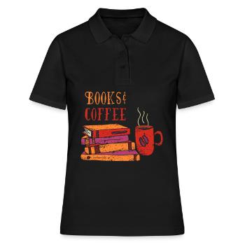 Book Lovers Books Coffee Coffee Lovers Book - Polo Femme - noir - Devant - Ailine (174cm)