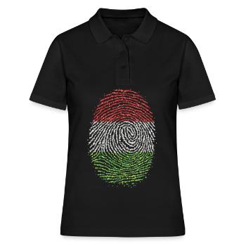 Hongrie Hongrois Hongrois Empreintes Digitales Flag - Polo Femme - noir - Devant - Ailine (174cm)