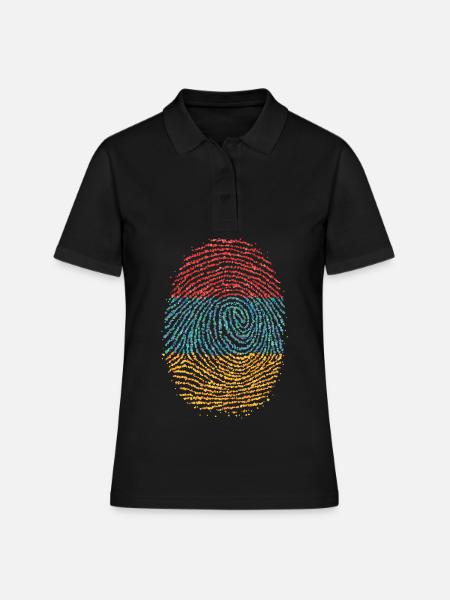 Arménie Arménien Drapeau d’empreintes digitales arméniennes - Polo Femme - noir