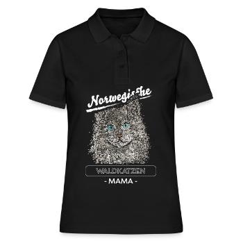 Norwegische Waldkatze Stubentiger Katzenbesitzerin - Frauen Polo Shirt - Schwarz - Vorne - Ailine (174cm)