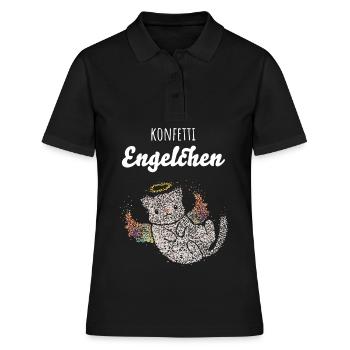 Konfetti Engelchen Karneval Köln Fasching Konfetti - Frauen Polo Shirt - Schwarz - Vorne - Ailine (174cm)