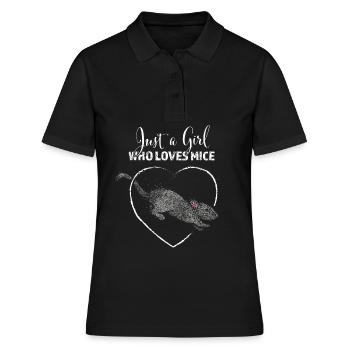 Just a girl who loves mice mice lover pet - Women's Polo Shirt - black - Front - Ailine (174cm)