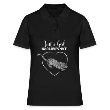 Just a girl who loves mice mouse mouse mouse mouse - Women's Polo Shirt - black - Front - Ailine (174cm)