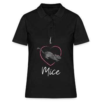 J’aime les souris les amoureux des souris maison souris reproductrices souris - Polo Femme - noir - Devant - Ailine (174cm)