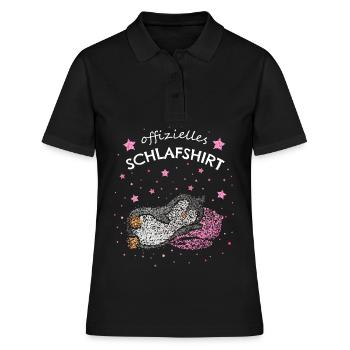 Offizielles Schlafshirt Pinguin Pinguinliebhaber - Frauen Polo Shirt - Schwarz - Vorne - Ailine (174cm)
