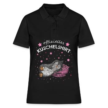 Offizielles Kuschelshirt Pinguin Langschläfer - Frauen Polo Shirt - Schwarz - Vorne - Ailine (174cm)