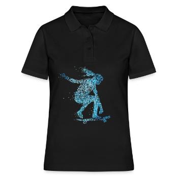 Skater Skateboarder Patinage Longboard Boarding - Polo Femme - noir - Devant - Ailine (174cm)