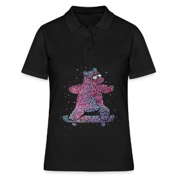 Longboard Skateboard Skaterin Skateboarderin - Frauen Polo Shirt - Schwarz - Vorne - Ailine (174cm)