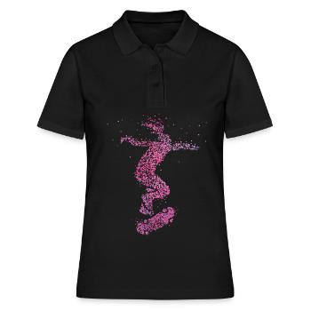 Skateboard Patinage Skater Skateboard Halfpipe - Polo Femme - noir - Devant - Ailine (174cm)