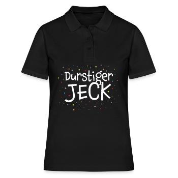 Durstiger Jeck Karneval Fasching Karnevalfan - Frauen Polo Shirt - Schwarz - Vorne - Ailine (174cm)