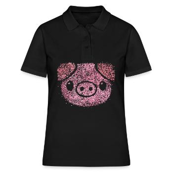 Cochon Cochon Cochon Costume De Porc Carnaval de Remplacement - Polo Femme - noir - Devant - Ailine (174cm)