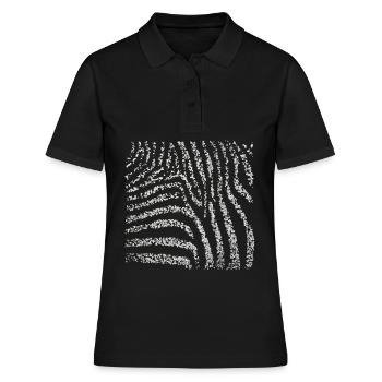 Zebra Zebrastreifen Muster Kostümersatz Karneval - Frauen Polo Shirt - Schwarz - Vorne - Ailine (174cm)