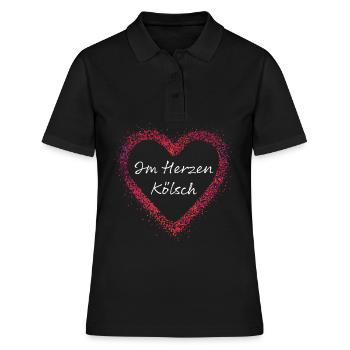 Köln Kölsch Kölner Konfetti Karneval Fasching - Frauen Polo Shirt - Schwarz - Vorne - Ailine (174cm)