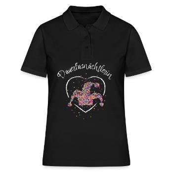 Fasnacht Närrin Narrenkappe Karneval Konfetti - Frauen Polo Shirt - Schwarz - Vorne - Ailine (174cm)