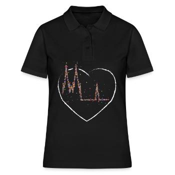 Cologne Colonia Cologne Kölle Cathédrale de Cologne Carnaval - Polo Femme - noir - Devant - Ailine (174cm)