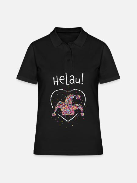 Helau Karneval Fasching Jeck Kostümersatz Geschenk - Frauen Polo Shirt - Schwarz