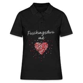Köln Rot Weiss Närrin Fasching Karneval Konfetti - Frauen Polo Shirt - Schwarz - Vorne - Ailine (174cm)