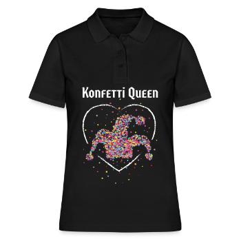 Konfetti Kölner Karneval Fasching Närrin Fasnacht - Frauen Polo Shirt - Schwarz - Vorne - Ailine (174cm)