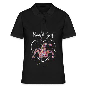 Karnevalf Konfettizeit Costume Remplacement 5ème Saison - Polo Femme - noir - Devant - Ailine (174cm)
