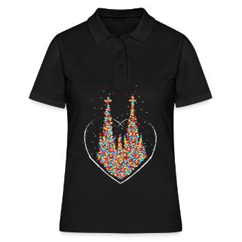 Cologne Cathédrale de Cologne Carnaval Carnaval Fastelovend - Polo Femme - noir - Devant - Ailine (174cm)