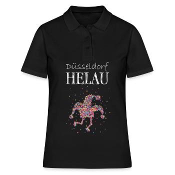 Düsseldorf Helau Karneval Fasching Konfetti Helau - Frauen Polo Shirt - Schwarz - Vorne - Ailine (174cm)