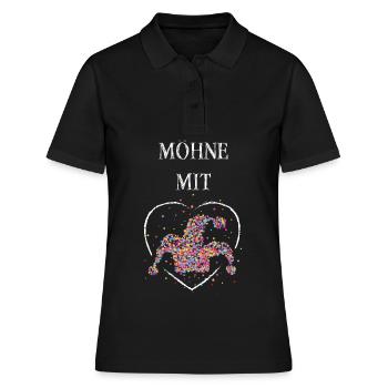 Möhne mit Herz Karneval Fasching Düsseldorf Närrin - Frauen Polo Shirt - Schwarz - Vorne - Ailine (174cm)