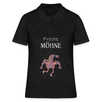 Möhne Närrin Weiberfasnacht Karneval Düsseldorf - Frauen Polo Shirt - Schwarz - Vorne - Ailine (174cm)