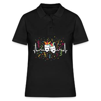 Confettis Carnaval Masques Carnaval Carnaval Jeck - Polo Femme - noir - Devant - Ailine (174cm)
