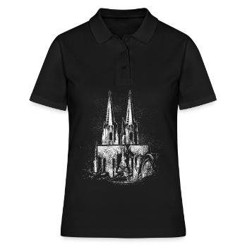 Silhouette Cathédrale de Cologne Cologne Kölle Kölsch Carnaval - Polo Femme - noir - Devant - Ailine (174cm)