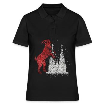 Cathédrale de Cologne Cologne Rouge Blanc Kölle Carnaval Confettis - Polo Femme - noir - Devant - Ailine (174cm)