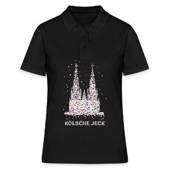 Confettis au cœur Carnaval Fastelovend Carnaval - Polo Femme - noir - Devant - Ailine (174cm)