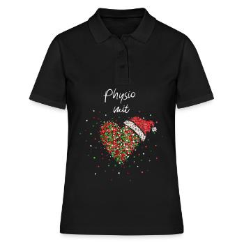 Physio-Therapie mit Herz Physio Weihnachtsfeier - Frauen Polo Shirt - Schwarz - Vorne - Ailine (174cm)