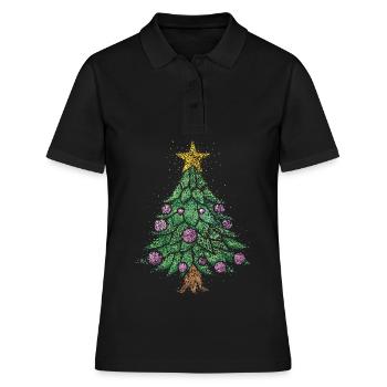 Arbre de Noël Réveillon de Noël Arbre de Noël Arbre de - Polo Femme - noir - Devant - Ailine (174cm)