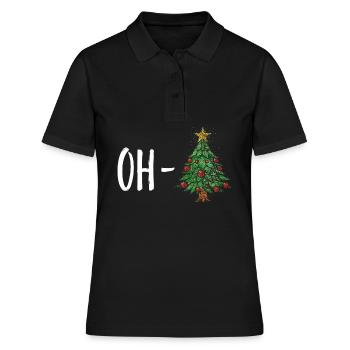 Oh arbre de Noël arbre de Noël arbre de Noël Arbre de Noël - Polo Femme - noir - Devant - Ailine (174cm)
