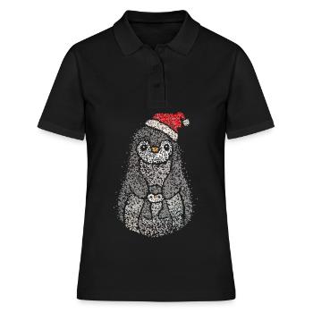 Pingouin Mama Mère Tenue de Noël Chapeau de Père Noël - Polo Femme - noir - Devant - Ailine (174cm)