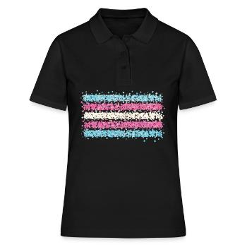 Drapeau transsexuel transsexuel transgenre - Polo Femme - noir - Devant - Ailine (174cm)