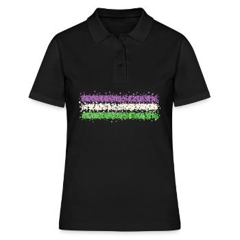 Genderqueer Genderfluid Nonbinary Flagge Queer - Frauen Polo Shirt - Schwarz - Vorne - Ailine (174cm)