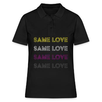 Asexuell Asexualität Asexuelle Flagge Community - Frauen Polo Shirt - Schwarz - Vorne - Ailine (174cm)