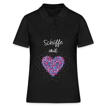 Schöffe mit Herz Ehrenamtlich Gericht Richterin - Frauen Polo Shirt - Schwarz - Vorne - Ailine (174cm)