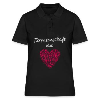 Tierpatenschaft mit Herz Tierschutz Tierschützer - Frauen Polo Shirt - Schwarz - Vorne - Ailine (174cm)