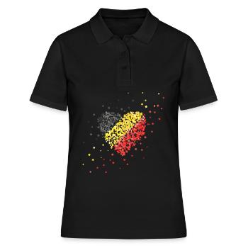Belgique drapeau Belgique Supporters belges - Polo Femme - noir - Devant - Ailine (174cm)