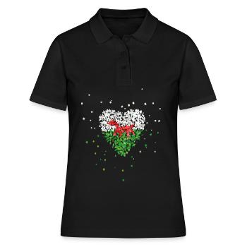 Pays de Galles Pays de Galles Drapeau Pays de Galles Drapeau Walesfan de sport - Polo Femme - noir - Devant - Ailine (174cm)