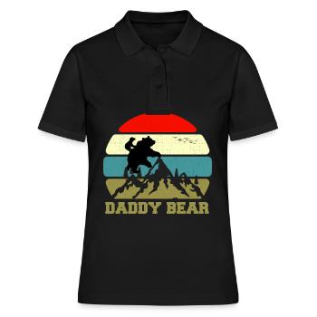 Daddy Bear climb the Mountain in Forest der Bär - Frauen Polo Shirt - Schwarz - Vorne - Ailine (174cm)