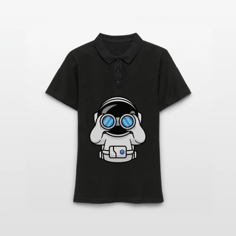 Astronaut mit Fernglas Frauen Polo Shirt