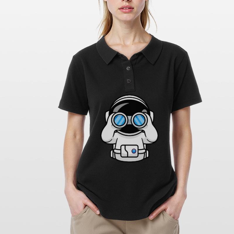 Astronaut mit Fernglas Frauen Polo Shirt